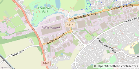 Map of Swadlincote, Derbyshire