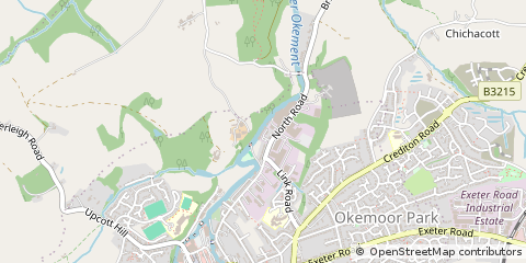 Map of Okehampton, Devon
