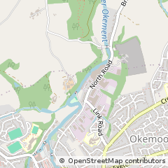 Map of Okehampton, Devon