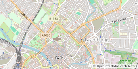 Map of York, North Yorkshire