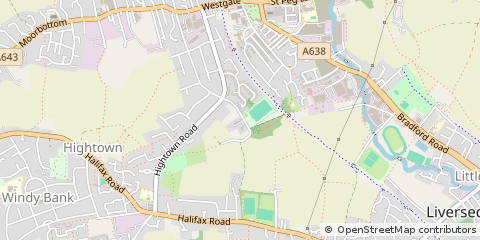 Map of Liversedge, West Yorkshire