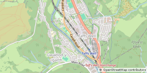 Map of Cardiff, Rhondda Cynon Taff