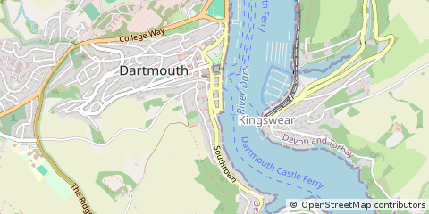 Map of Dartmouth, Devon