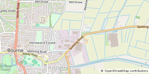 Map of Bourne, Lincolnshire