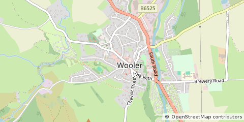 Map of Wooler, Northumberland