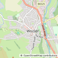 Map of Wooler, Northumberland