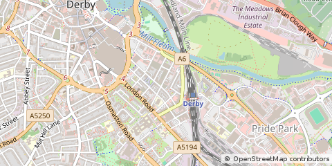 Map of Derby, Derbyshire