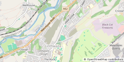 Map of Huddersfield, West Yorkshire