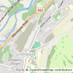 Map of Huddersfield, West Yorkshire