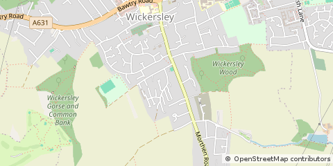 Map of Rotherham, South Yorkshire