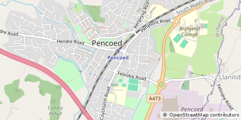 Map of Pencoed, Bridgend