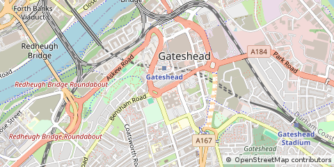 Map of Gateshead, Tyne & Wear