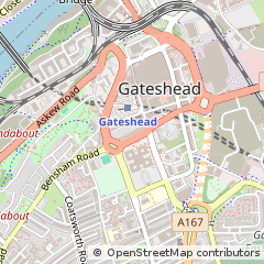 Map of Gateshead, Tyne & Wear