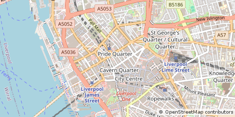 Map of Liverpool, Merseyside