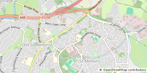 Map of Cardiff, Glamorgan