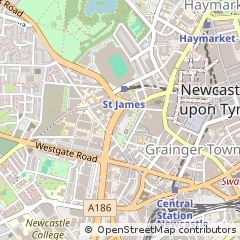 Map of Newcastle Upon Tyne, Tyne & Wear