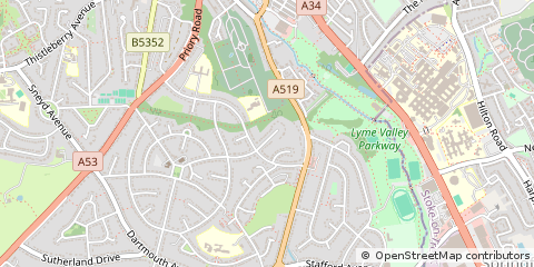 Map of Newcastle, Staffordshire