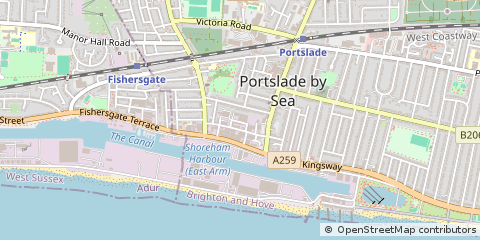 Map of Portslade, Brighton