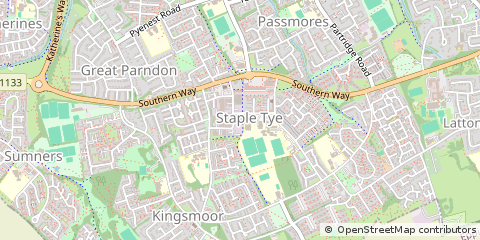 Map of Harlow, Essex