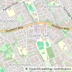 Map of Harlow, Essex