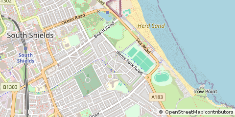 Map of South Shields, Tyne and Wear