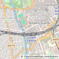 Map of Cardiff, South Glamorgan