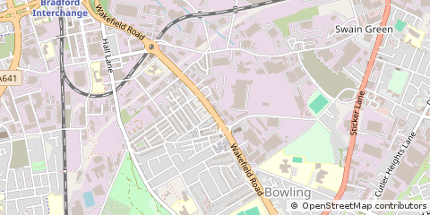 Map of Bradford, West Yorkshire