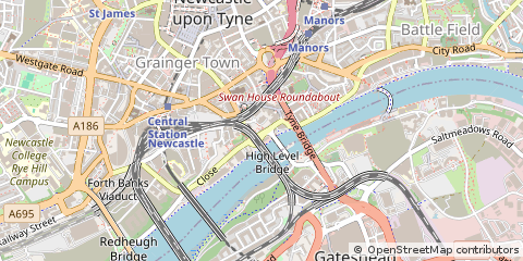 Map of Newcastle Upon Tyne