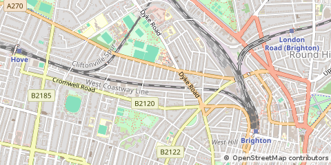 Map of Hove, East Sussex