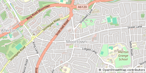 Map of Leeds, West Yorkshire