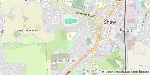 Map of Oldham, Lancashire