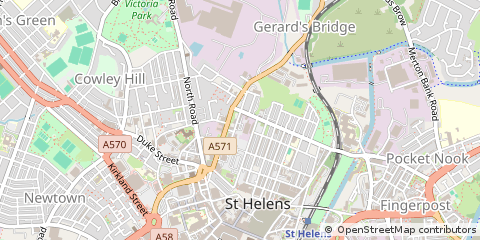 Map of ST. Helens, Merseyside