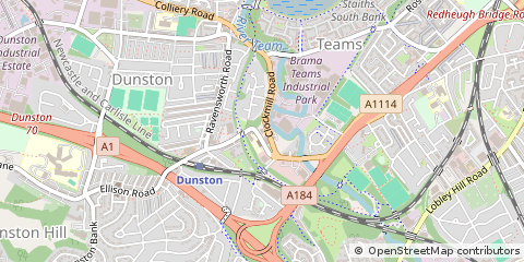 Map of Gateshead, Tyne and Wear