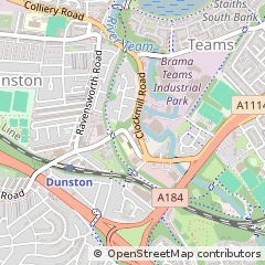 Map of Gateshead, Tyne and Wear