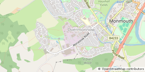 Map of Monmouth, Monmouthshire