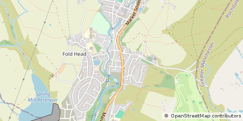 Map of Whitworth, Rochdale