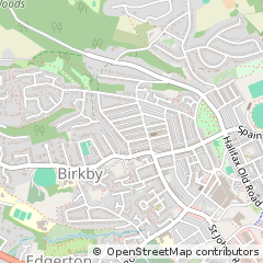 Map of Huddersfield, West Yorkshire