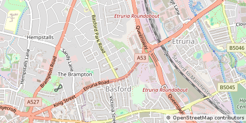 Map of Newcastle, Staffordshire