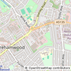 Map of Borehamwood, Hertfordshire