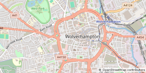 Map of Wolverhampton, West Midlands