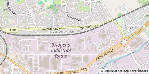 Map of Bridgend, County Bridgend