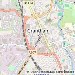 Map of Grantham, Lincolnshire