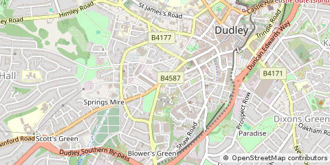 Map of Dudley, West Midlands