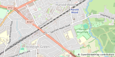 Map of Romford, Essex