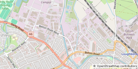 Map of Loughborough, Leicestershire