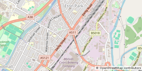 Map of Burton on Trent, Staffordshire