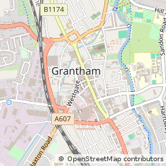 Map of Grantham, Lincolnshire