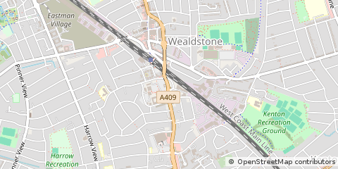 Map of Harrow, Middlesex