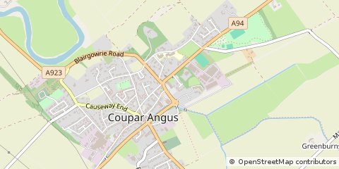 Map of Coupar Angus, Perthshire
