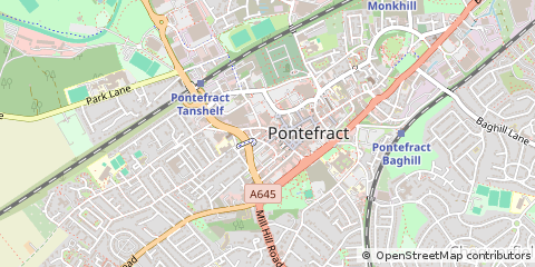 Map of Pontefract, West Yorkshire